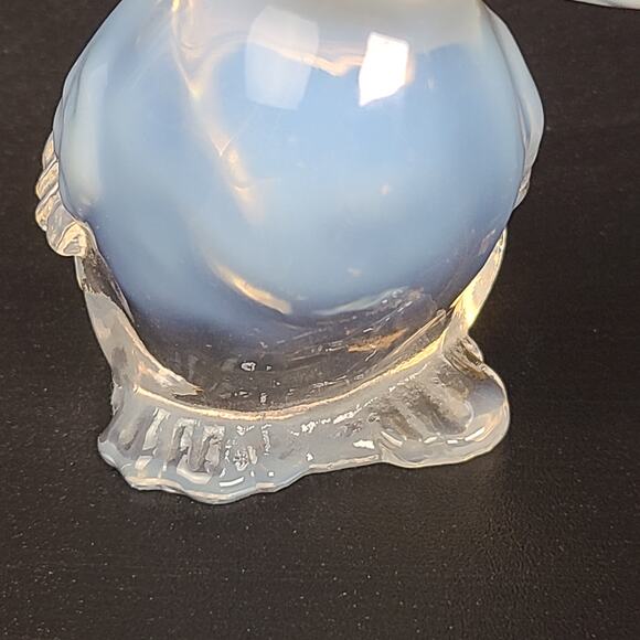 Fenton Opalescent White Clear Glass Duckling Duck Figurine - Picture 6 of 8